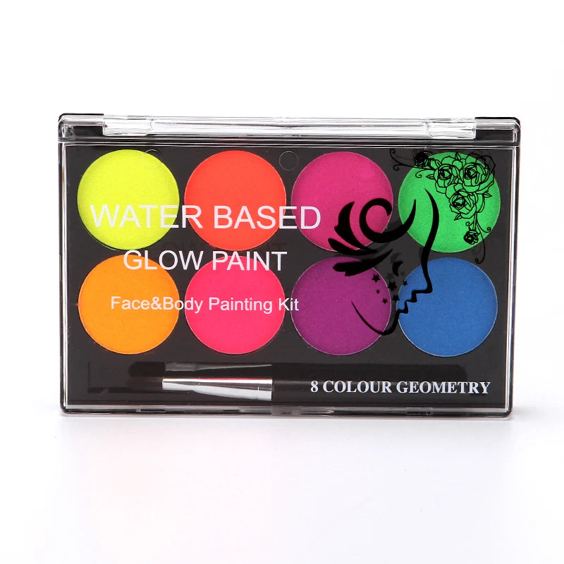 8 Colors Fluorescent Face Body Art Paint UV Glow Oil Painting Halloween Party Fancy Dress Beauty Makeup Tool