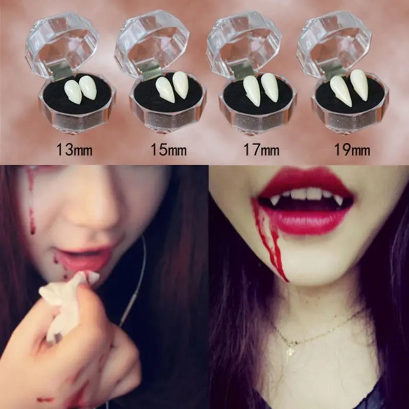 Adult Kids Halloween Party Costume Horrific Dress Vampire False Teeth Fangs Dentures Cosplay Photo Props Favors DIY Decorations