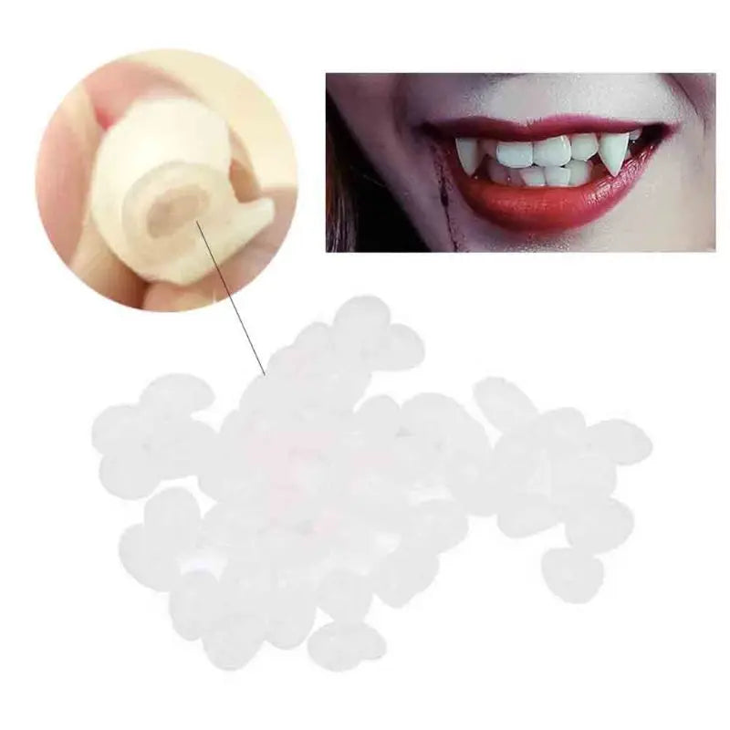 Adult Kids Halloween Party Costume Horrific Dress Vampire False Teeth Fangs Dentures Cosplay Photo Props Favors DIY Decorations