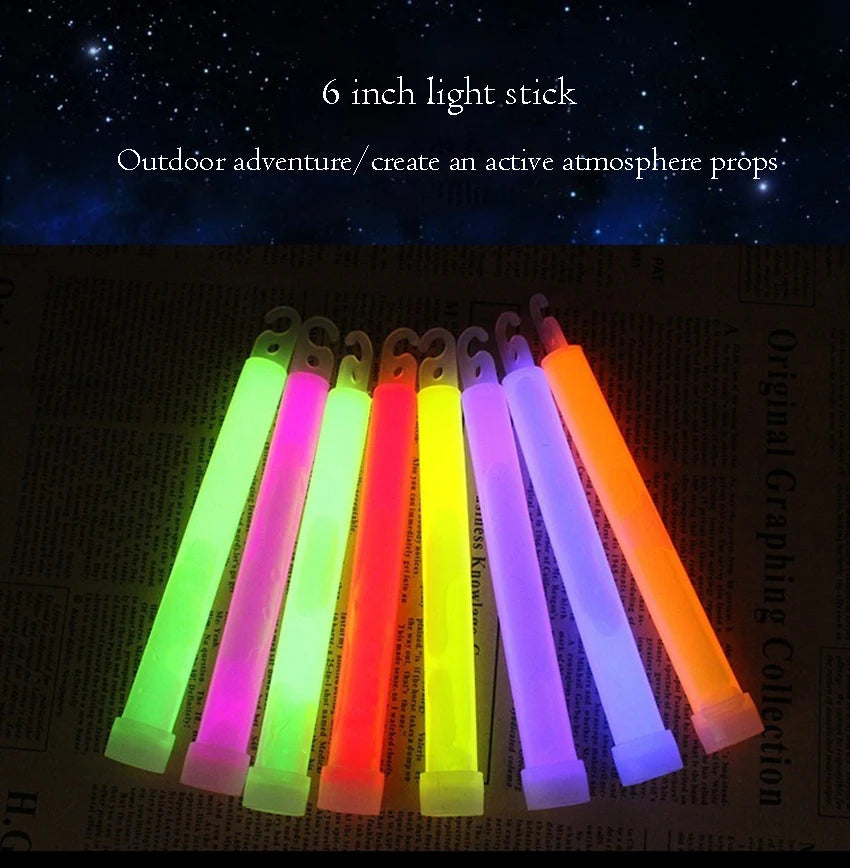 6inch Glow Sticks Party Glowstick Light Stick Chemical Fluorescent Halloween Hanging Decoraction Camping Emergency Lights