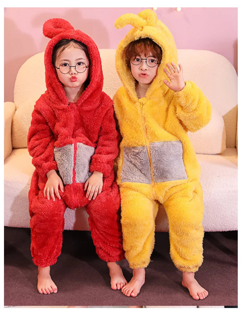 Teletubbies Pajamas Halloween Party Costume Children's Pajamas Kids Teletubbies Costumes Soft Long Sleeves Piece Lala Cosplay