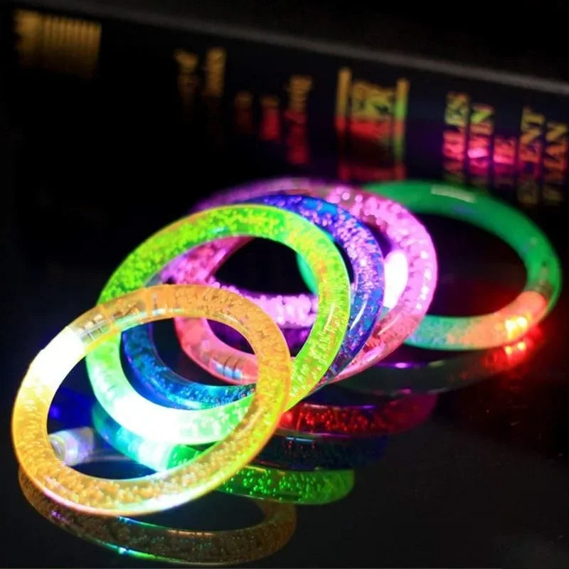 1/20PCS LED Glow Bracelets with Battery Creative Kids Flashing Light Up Toys Neon Glowing Bangle Luminous Wristband Party Supply