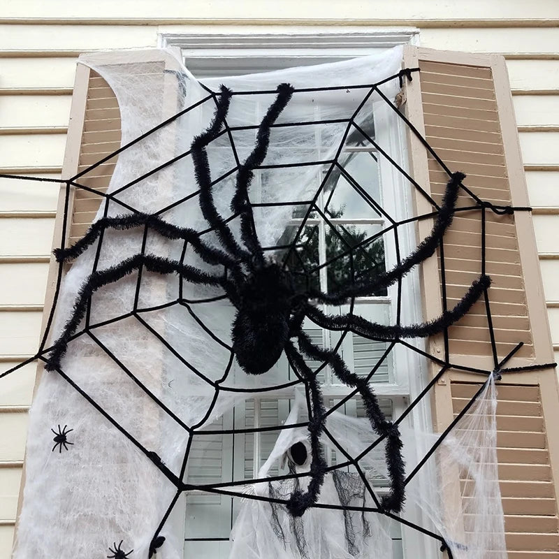 Halloween Spider Web Black White Giant Stretchy Cobweb For Haunted House Halloween Terror Party Props Decor Home Bar Decoration