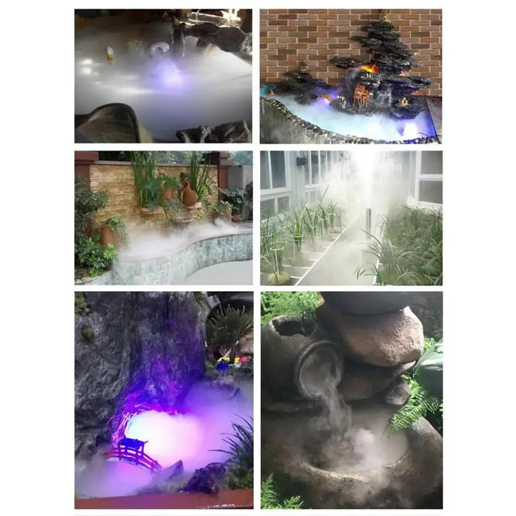 Halloween Mist Maker Fogger LED Pumpkin Light Water Fountain Pond Fog Machine Atomizer for Halloween Christmas Party Decoration