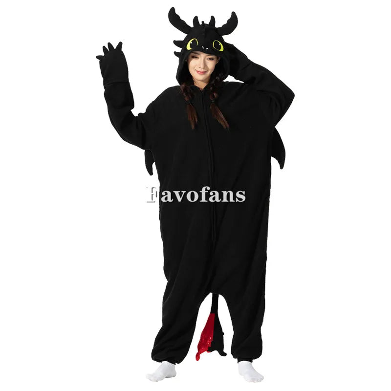 Kigurumi Onesie Cartoon Tothless Pajamas For Kids Adult Women Men Animal Pyjamas Homewear Halloween Cosplay Party Costume