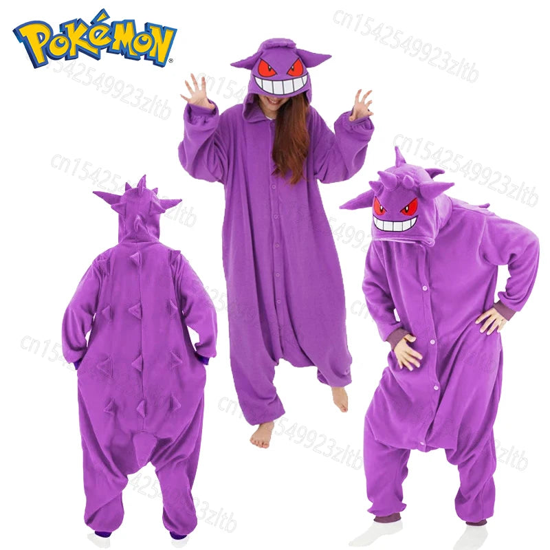 Kawaii Pokemon Series Cosplay Costume Adults Gengar Kigurumi Slowpoke Onesie Pajamas Umbreon Party Jumpsuit Halloween Sleepwear