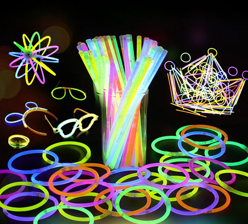 100 Bright Glow Sticks Bracelets and Necklaces Premium Glow in the Dark Party Supplies and Decorations Glowsticks Party Pack