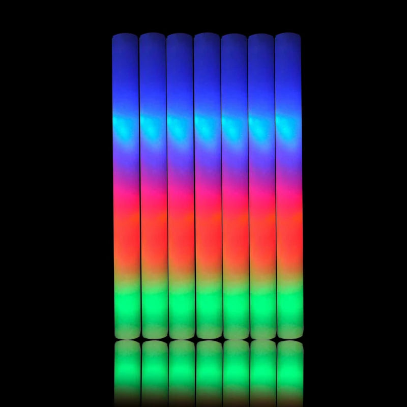 5pcs Light-Up LED Colorful Foam Sticks Sponge Glowsticks Cheer Tube RGB LED Glow In The Dark Light for Festival Party Supplies 8