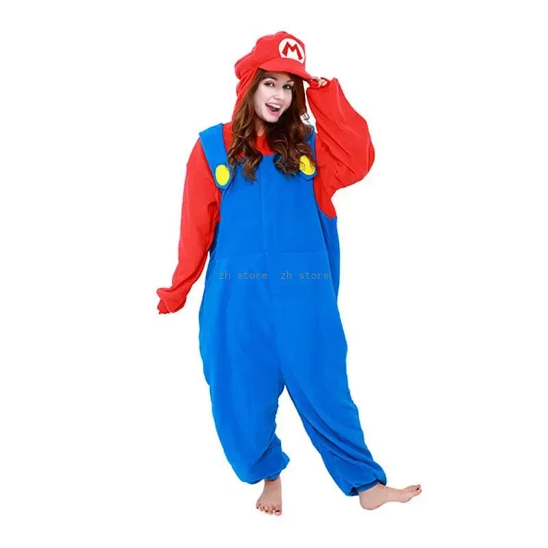 Super Mari0 LUIGI Yoshi Onesie Frog Cosplay Costume Kigurumi Halloween Christmas Fleece Pajama LOVERS Full Body Homewear GIFT