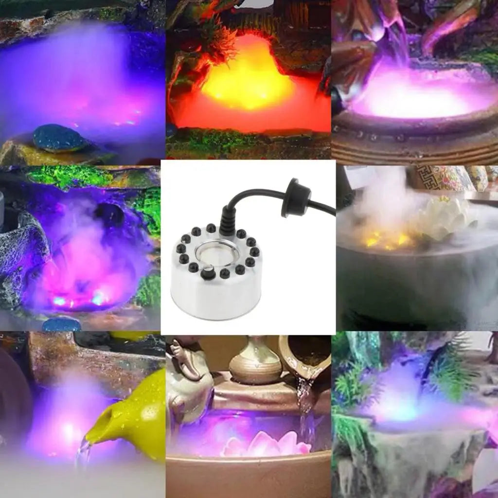 Halloween Mist Maker Fogger LED Pumpkin Light Water Fountain Pond Fog Machine Atomizer for Halloween Christmas Party Decoration