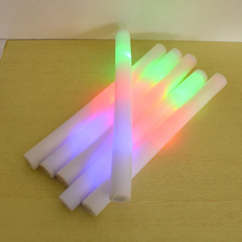 5pcs Light-Up LED Colorful Foam Sticks Sponge Glowsticks Cheer Tube RGB LED Glow In The Dark Light for Festival Party Supplies 8