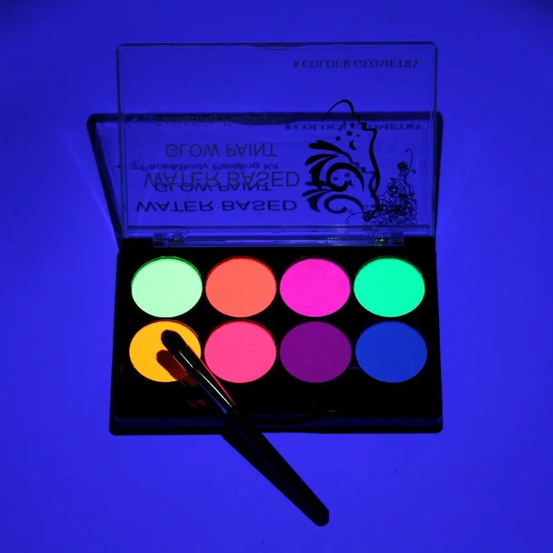 8 Colors Fluorescent Face Body Art Paint UV Glow Oil Painting Halloween Party Fancy Dress Beauty Makeup Tool