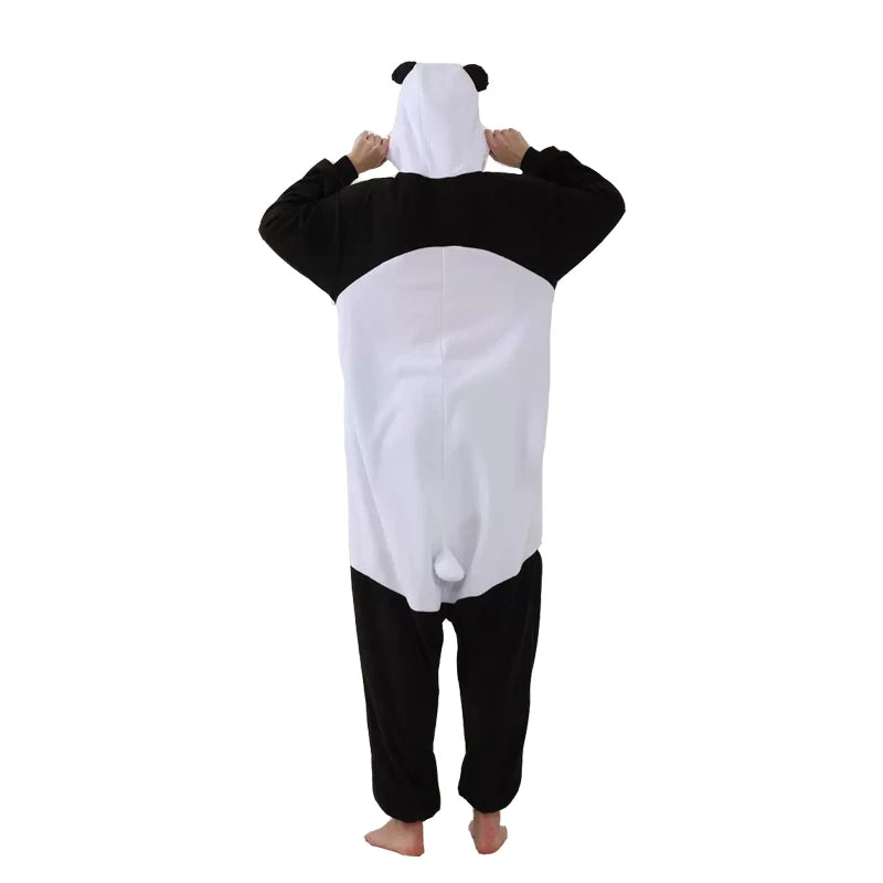 3D Panda Cosplay Costume Ziper Women Onesie Pajamas for Halloween Outfits Animal Kigurumi Full Body Pijama Anime Homewear