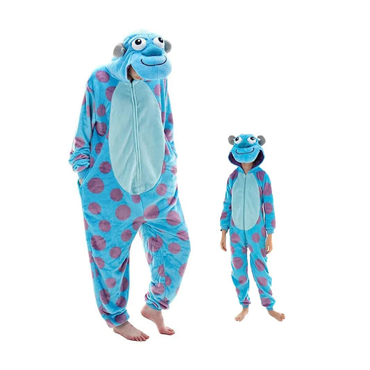 Women Onesie Blue Monster Cosplay Costume for Adults Pajamas  Full Body Clothes One-Piece Pijamas Halloween Kigurumi Homewear