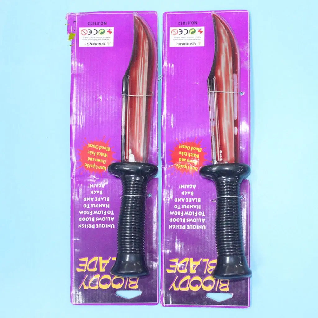 Halloween Decorations Fake Blood Knife Plastic Toys