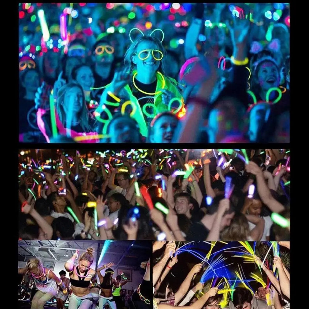 Glow Stick Party Pack Halloween Glow Sticks Vibrant Glow Stick Bulk Set 100pcs Disposable Necklace Bracelet Glowsticks for A