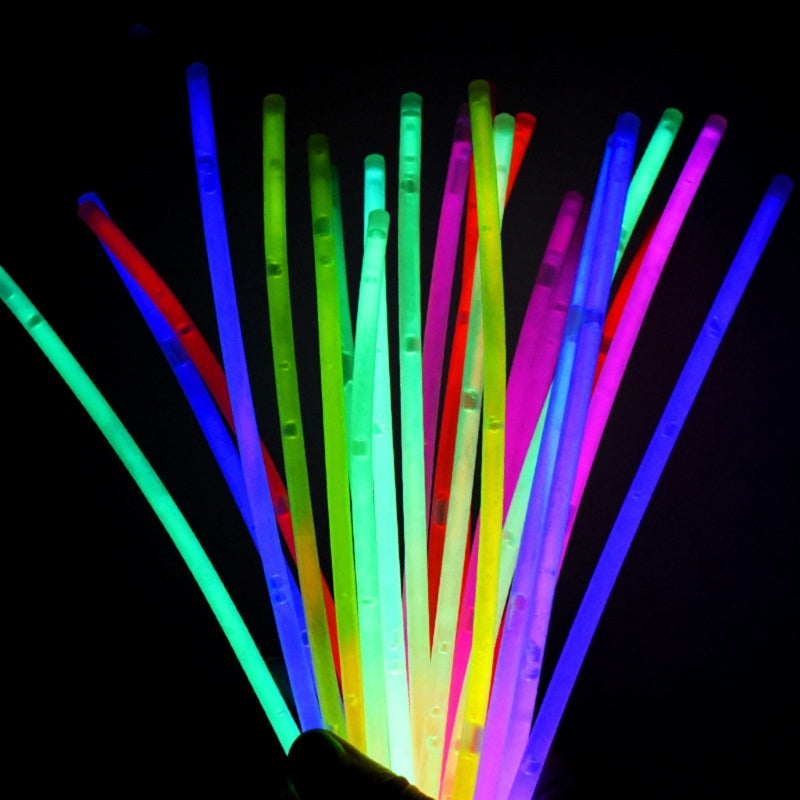 100pcs/set Glow Bracelets Sticks Glow in The Dark Sticks with Connectors Halloween Party Supply Glowsticks DIY Necklace