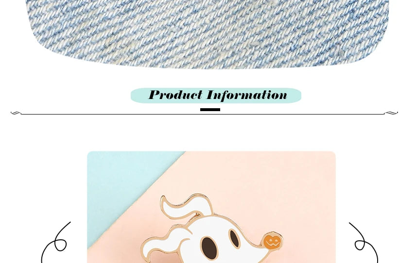 Halloween Party Enamel Brooches for Women Men Cute Ghost Pins Badges Cartoon Spooky Pet Clothes Pin Kids Backpacks Jewelry Gifts