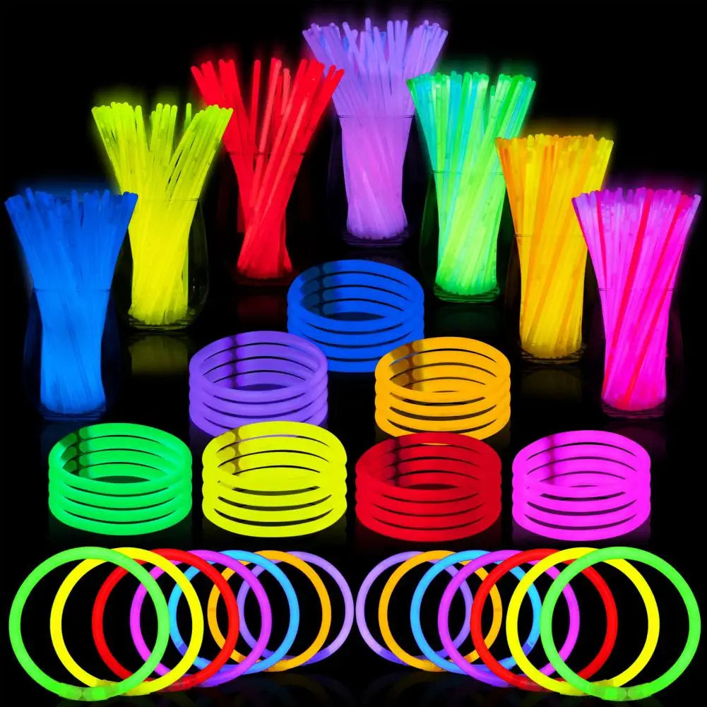 Glow Stick Party Pack Halloween Glow Sticks Vibrant Glow Stick Bulk Set 100pcs Disposable Necklace Bracelet Glowsticks for A