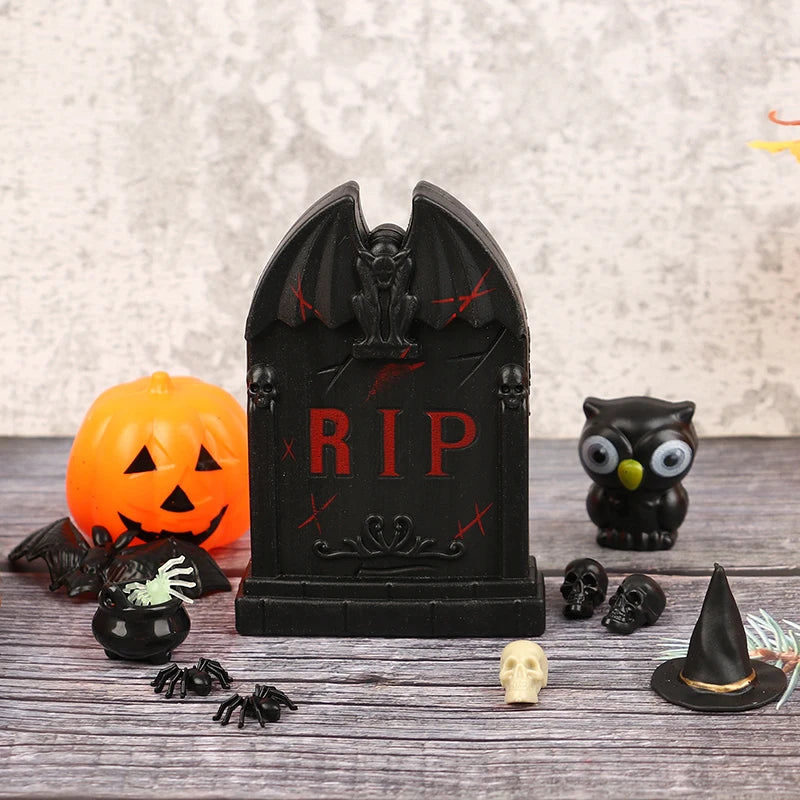 1Set Doll House Halloween witch hat/Boiler jar Pumpkin Plastic mini decoration DIY Ghost Festival toy Holiday Party Horror Prop