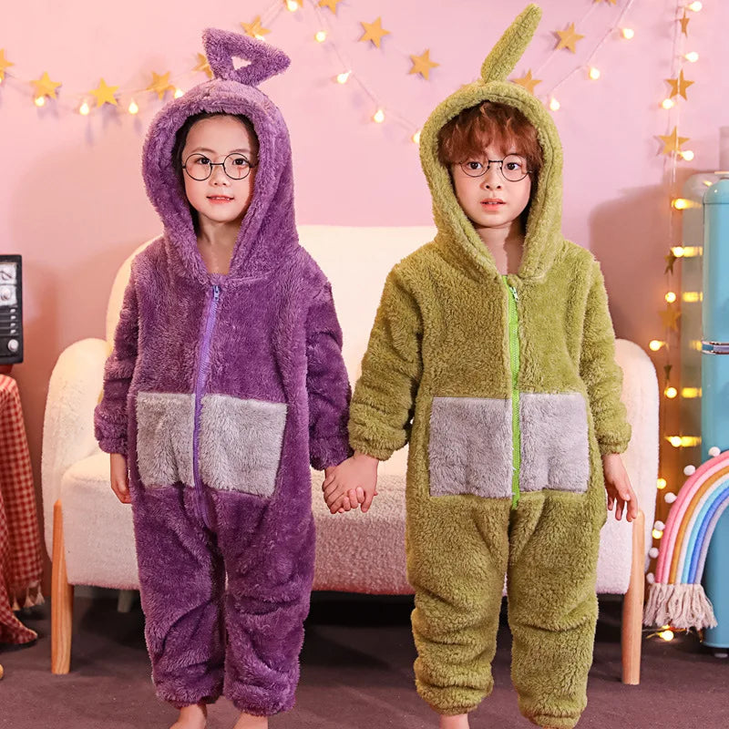 Teletubbies Pajamas Halloween Party Costume Children's Pajamas Kids Teletubbies Costumes Soft Long Sleeves Piece Lala Cosplay