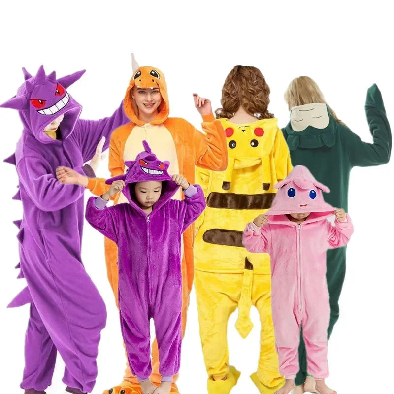 Kawaii Pokemon Series Cosplay Costume Adults Gengar Kigurumi Slowpoke Onesie Pajamas Umbreon Party Jumpsuit Halloween Sleepwear