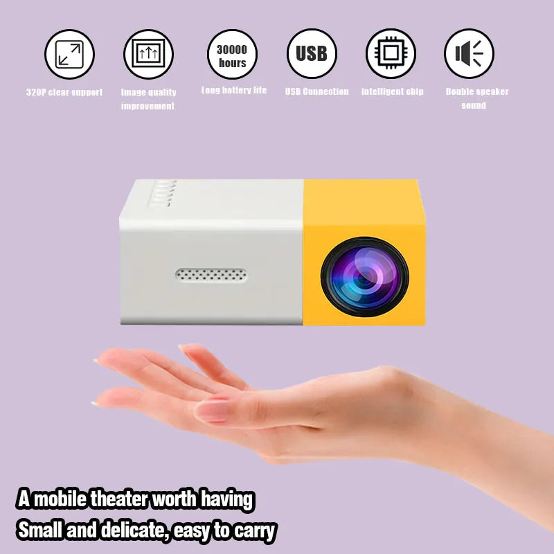 M100 HD Mini Projector Suitable Home Theater Outdoor Camp Compatible HD TV USB SD Stand Christmas Halloween Thanksgiving Gifts