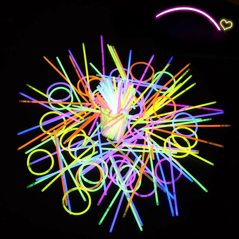 100 Bright Glow Sticks Bracelets and Necklaces Premium Glow in the Dark Party Supplies and Decorations Glowsticks Party Pack