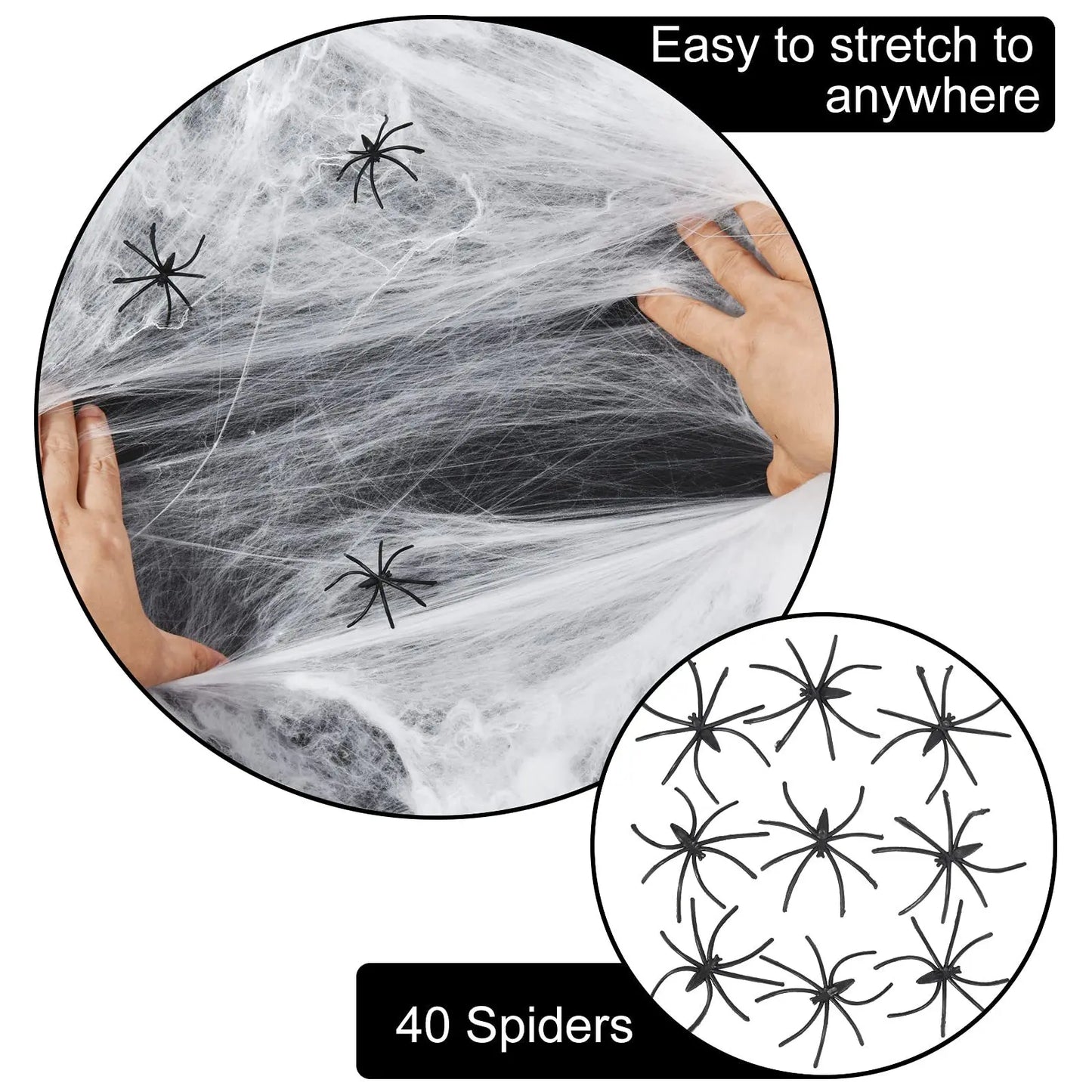 Halloween Decoration Party Accessories Decorations for Events Scream Festa Spider Web Black Outdoor Props Haunted House Spider