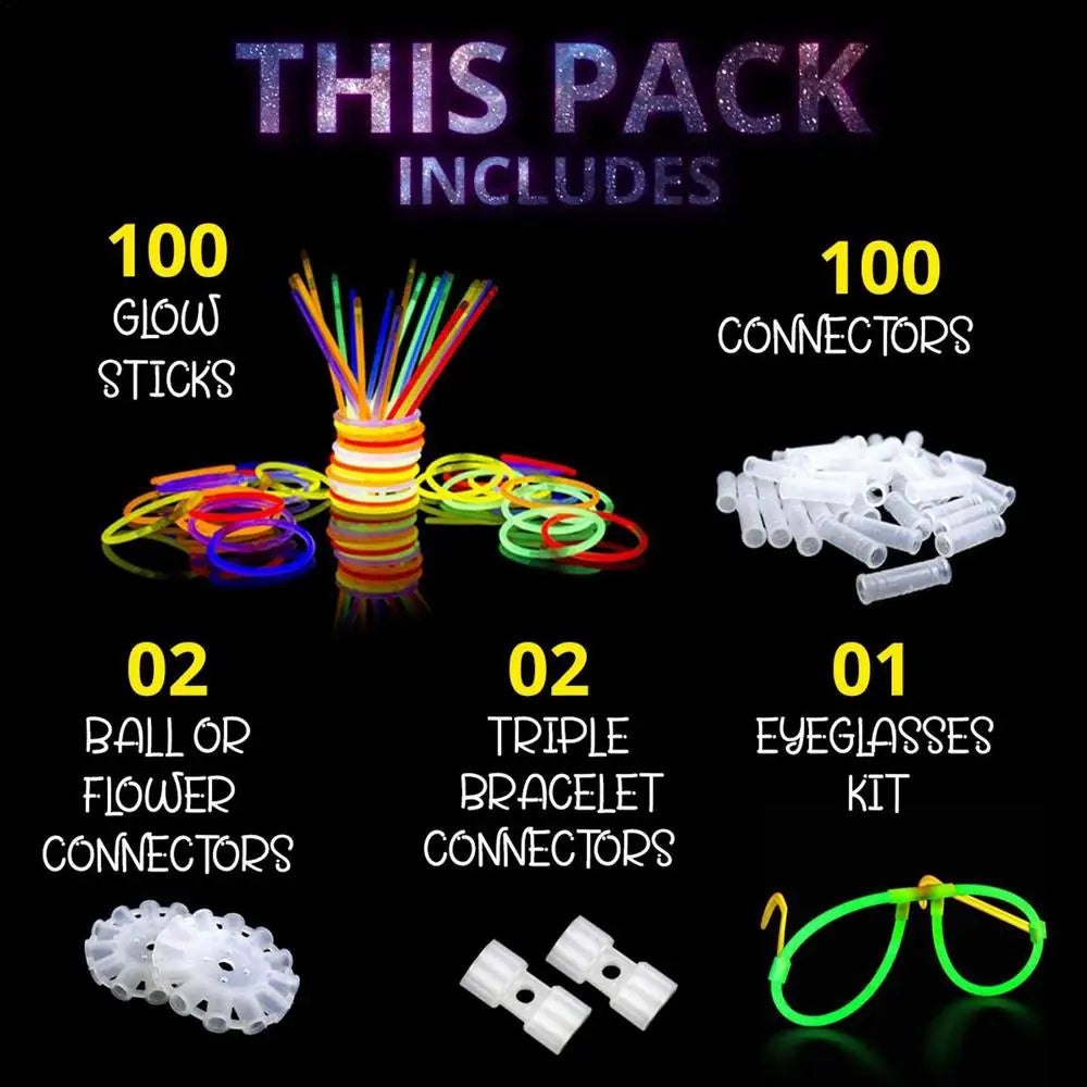 Glow Sticks Bulk Glowsticks Glow Stick Bracelets Necklaces Glow In The Dark Neon Party Easter Christmas Halloween Party Supplies