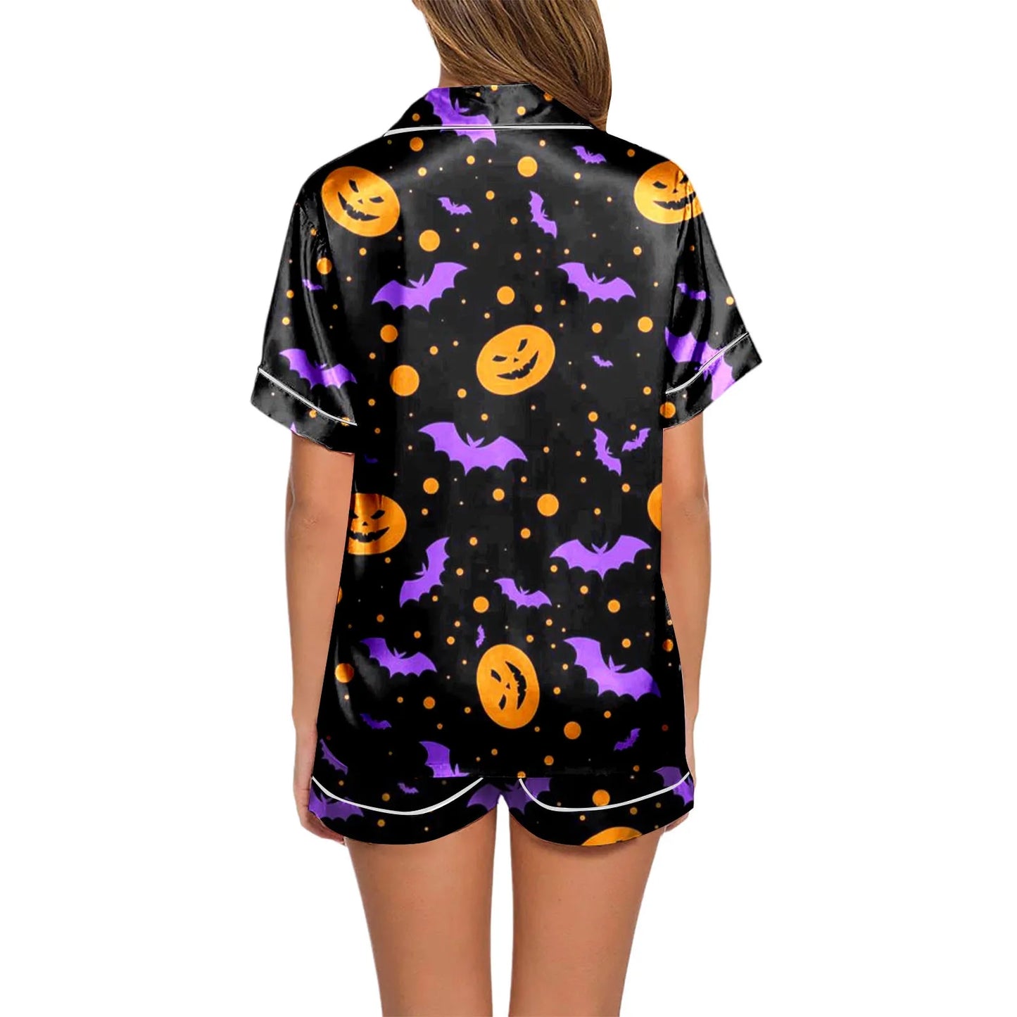 2024 hot 2 pieces Pajamas Shorts Set Pants Set for Women Ladies Casual Halloween pumpkin Printed Loungewear comfortable sets