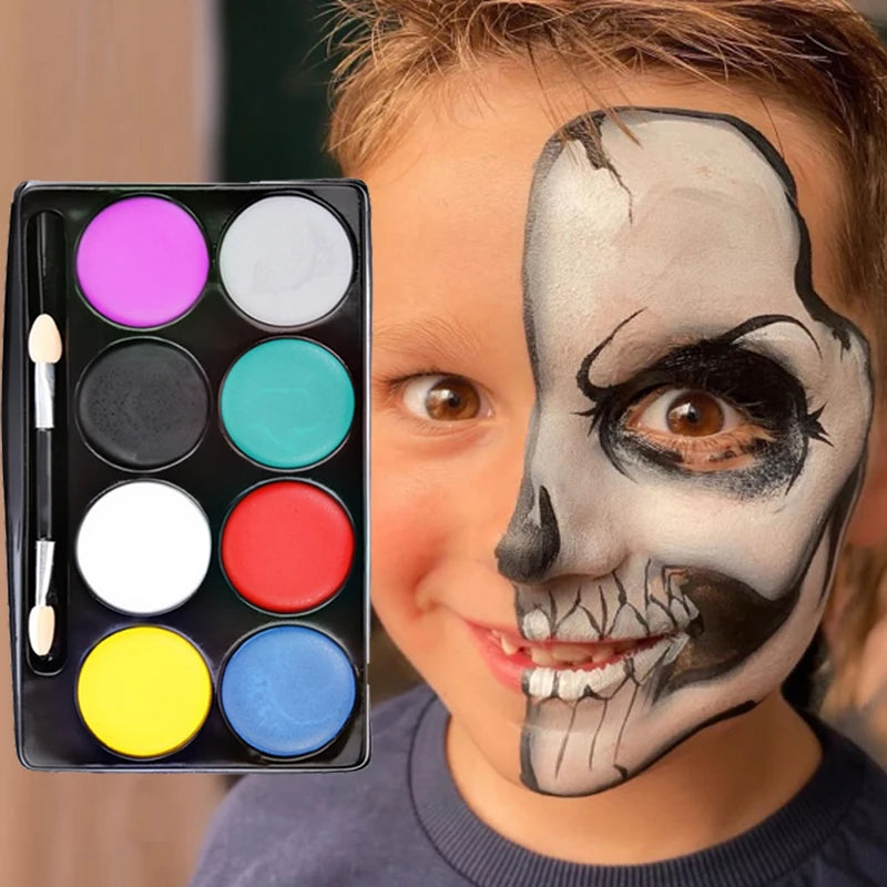 6 Colors Halloween Face Body Painting Non Toxic Safe Water Paint Oil Black Red Yellow Painting Cream Christmas Makeup Party Tool