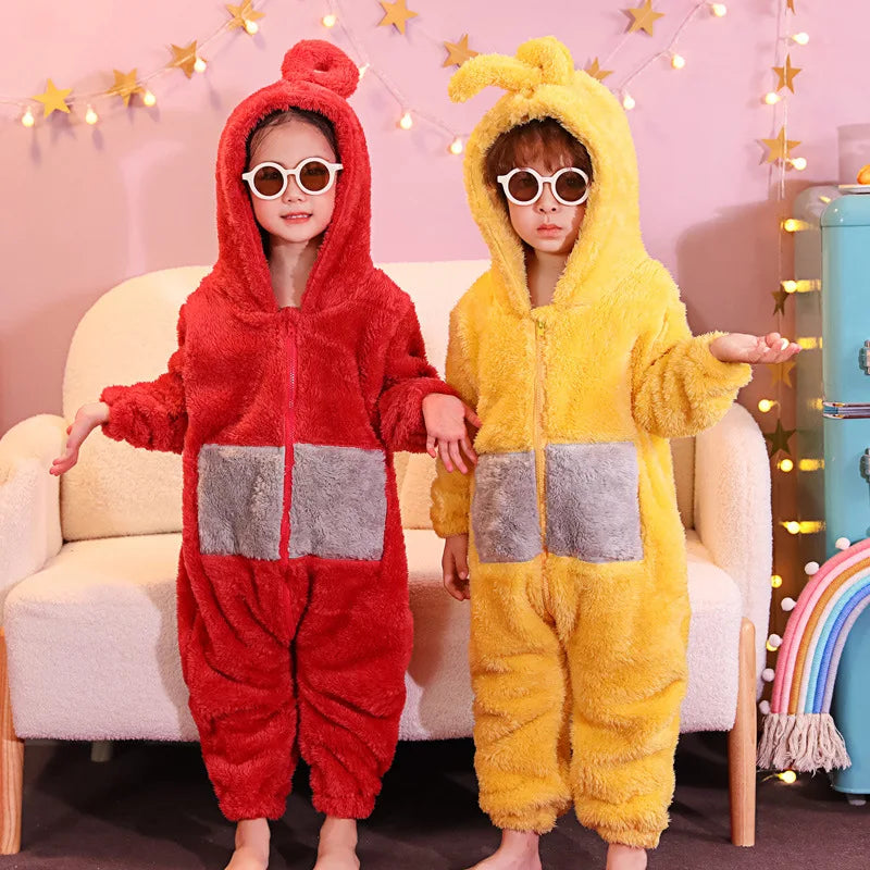 Teletubbies Pajamas Halloween Party Costume Children's Pajamas Kids Teletubbies Costumes Soft Long Sleeves Piece Lala Cosplay