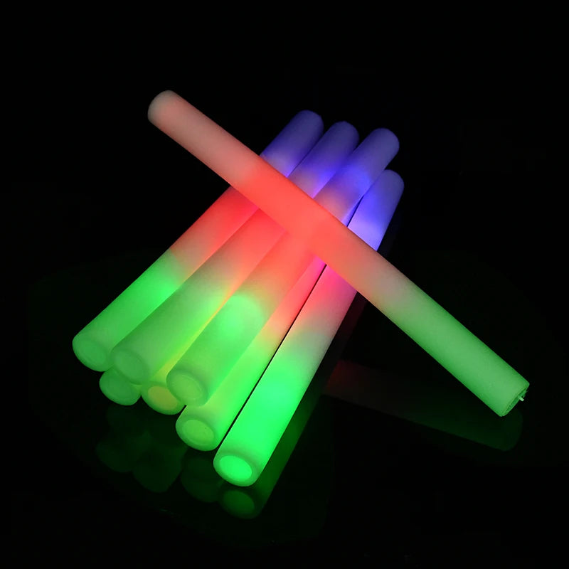 5pcs Light-Up LED Colorful Foam Sticks Sponge Glowsticks Cheer Tube RGB LED Glow In The Dark Light for Festival Party Supplies 8