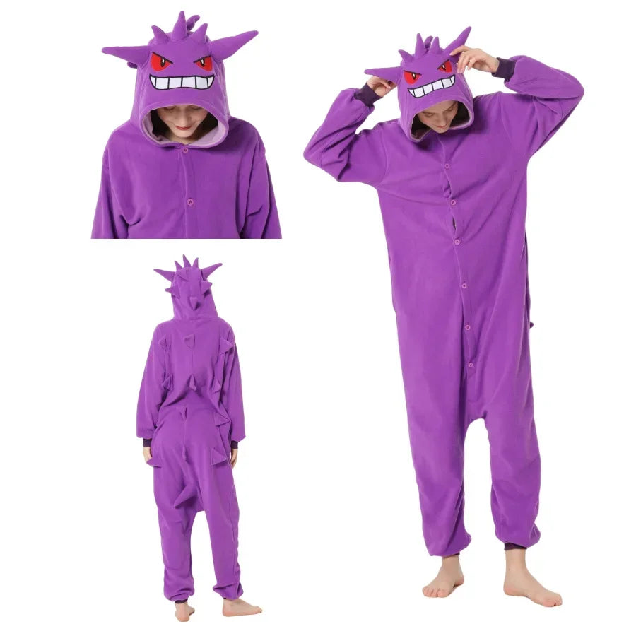 Kawaii Pokemon Series Cosplay Costume Adults Gengar Kigurumi Slowpoke Onesie Pajamas Umbreon Party Jumpsuit Halloween Sleepwear