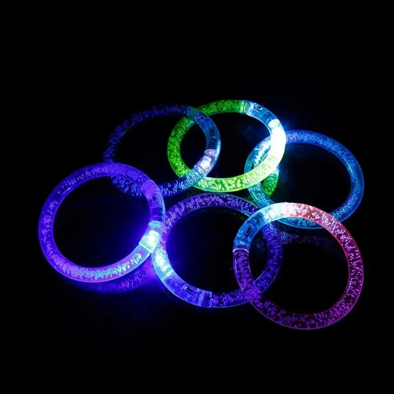 1/20PCS LED Glow Bracelets with Battery Creative Kids Flashing Light Up Toys Neon Glowing Bangle Luminous Wristband Party Supply