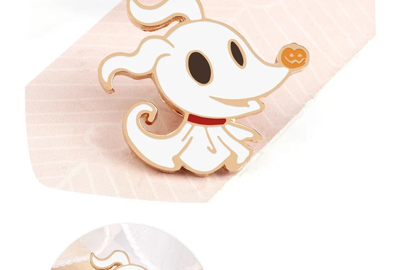 Halloween Party Enamel Brooches for Women Men Cute Ghost Pins Badges Cartoon Spooky Pet Clothes Pin Kids Backpacks Jewelry Gifts