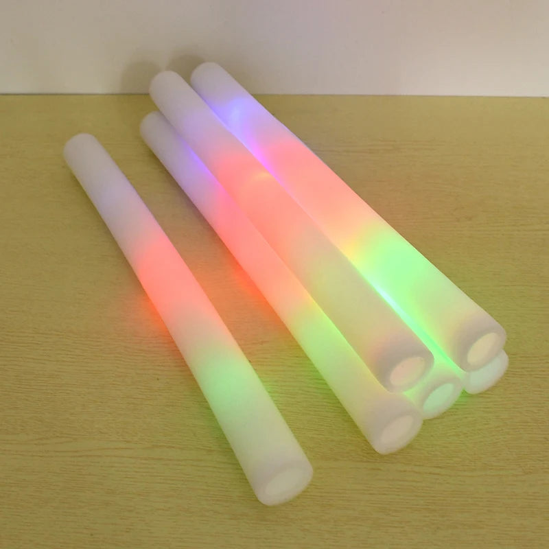 5pcs Light-Up LED Colorful Foam Sticks Sponge Glowsticks Cheer Tube RGB LED Glow In The Dark Light for Festival Party Supplies 8