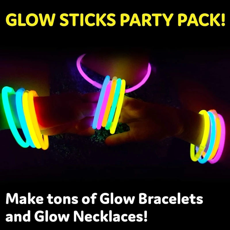 100pcs/set Glow Bracelets Sticks Glow in The Dark Sticks with Connectors Halloween Party Supply Glowsticks DIY Necklace