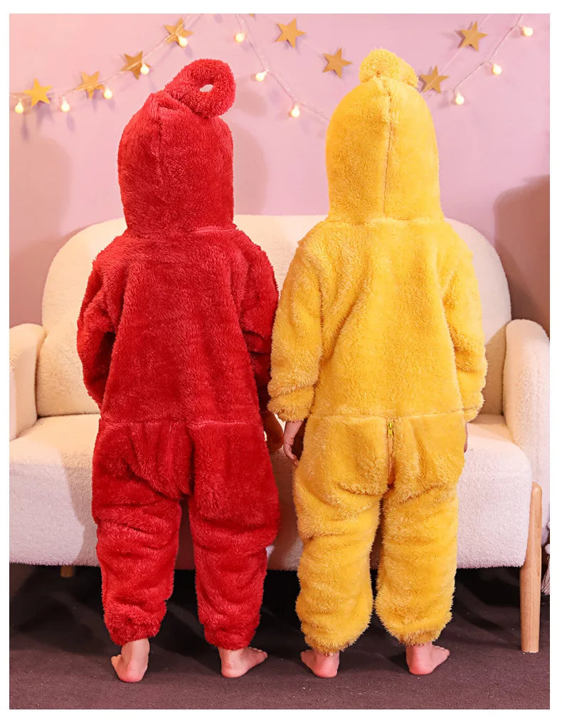 Teletubbies Pajamas Halloween Party Costume Children's Pajamas Kids Teletubbies Costumes Soft Long Sleeves Piece Lala Cosplay