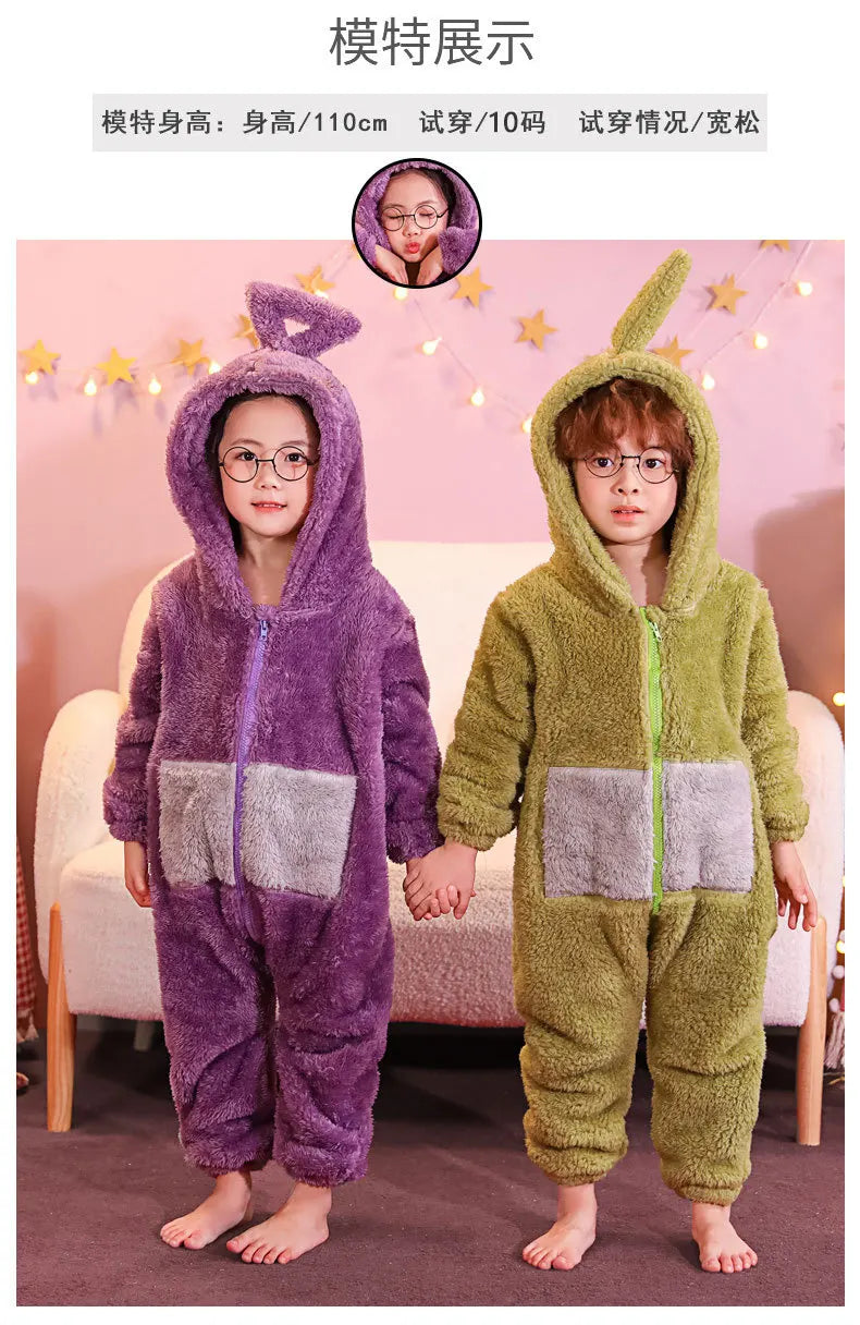 Teletubbies Pajamas Halloween Party Costume Children's Pajamas Kids Teletubbies Costumes Soft Long Sleeves Piece Lala Cosplay