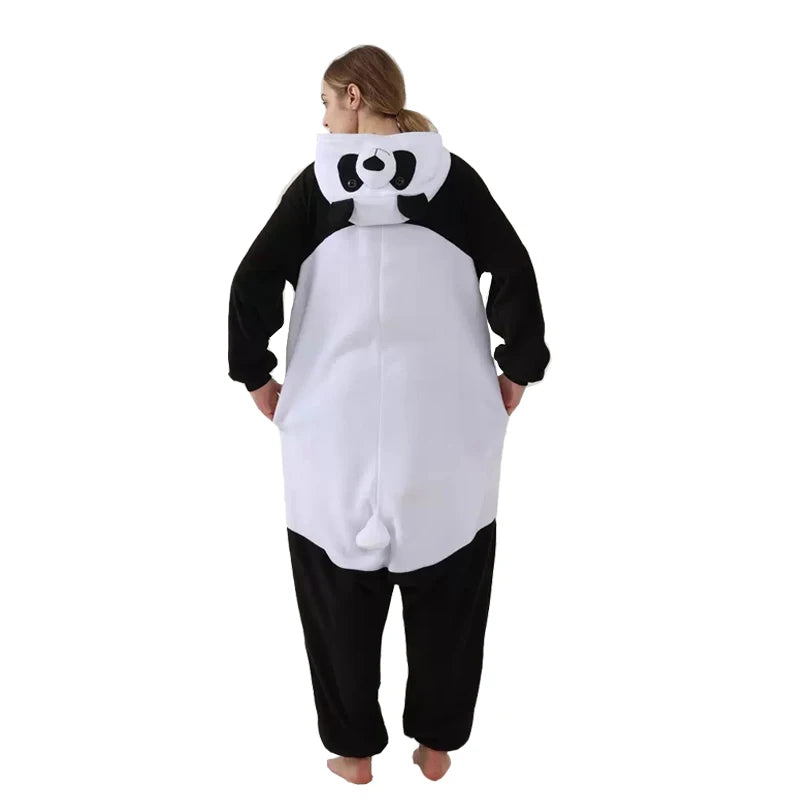 3D Panda Cosplay Costume Ziper Women Onesie Pajamas for Halloween Outfits Animal Kigurumi Full Body Pijama Anime Homewear