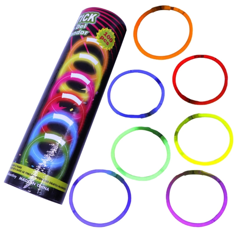 100pcs/set Glow Bracelets Sticks Glow in The Dark Sticks with Connectors Halloween Party Supply Glowsticks DIY Necklace