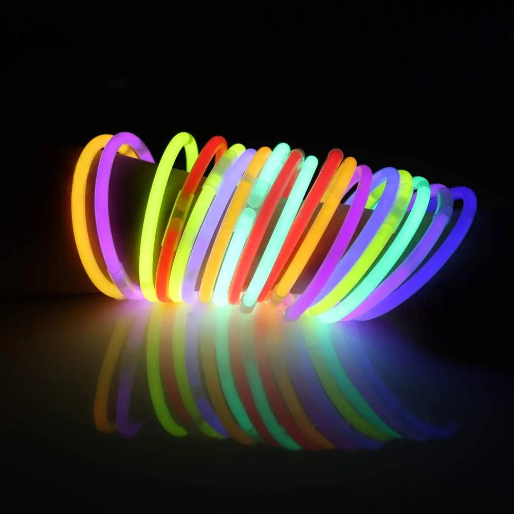 800 Pcs Bulk 8" Glowsticks Bracelets Necklaces, Glow in the Dark Neon Easter, Christmas, Halloween, Football Party Supplies Pack