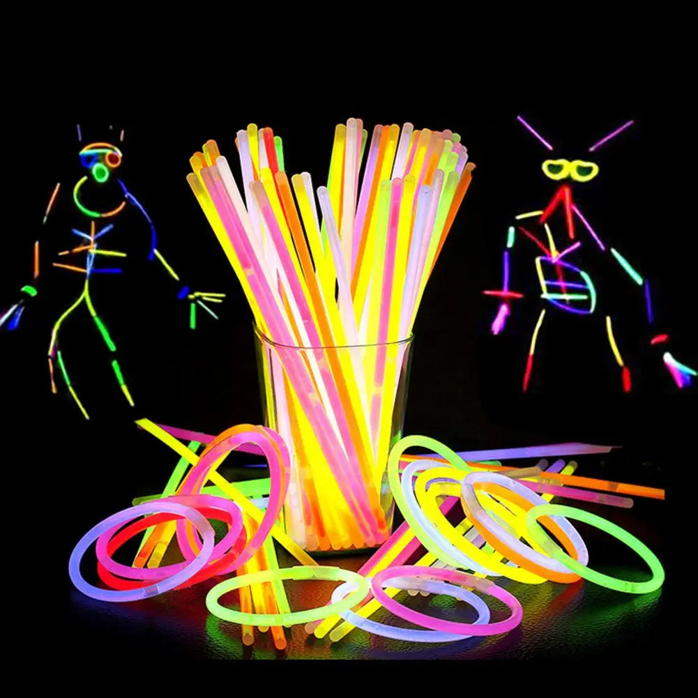 Glow Stick Party Pack Halloween Glow Sticks Vibrant Glow Stick Bulk Set 100pcs Disposable Necklace Bracelet Glowsticks for A