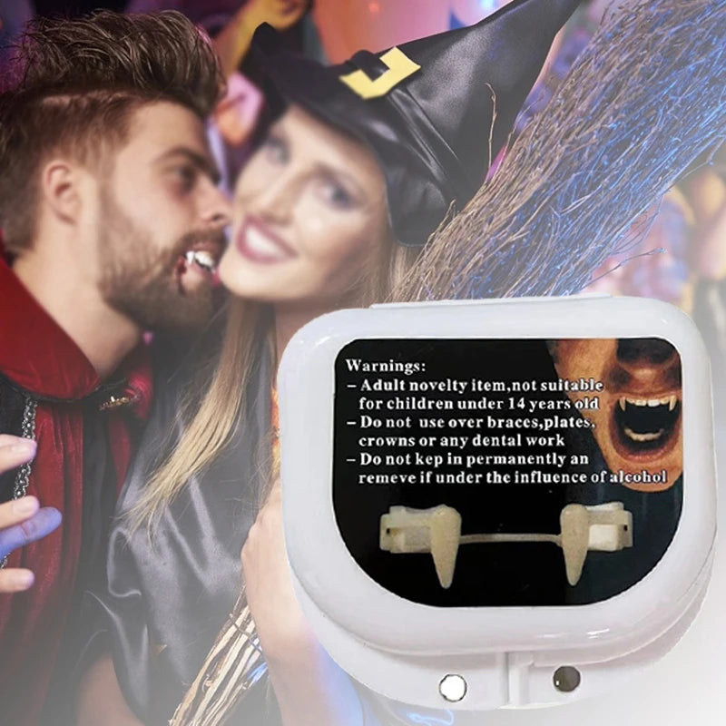 Retractable Vampire Teeth Halloween Decoration Dracula Fake Teeth Monster Werewolf Fangs Cosplay Costume Prop For Adult Kids