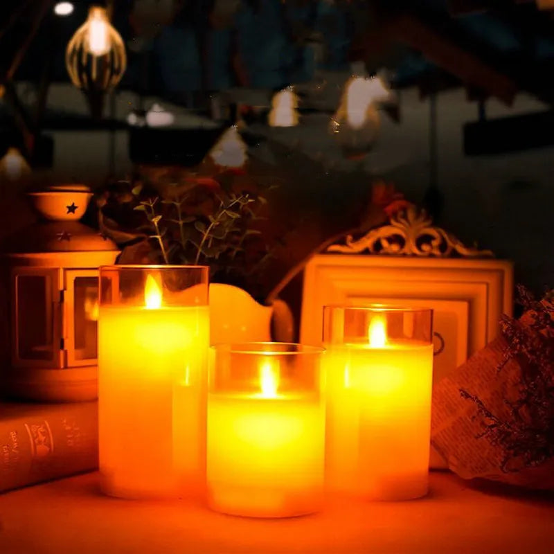 USB Rechargeable LED Pillar Candles